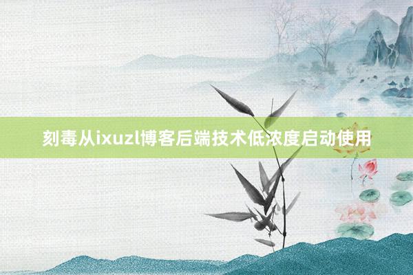 刻毒从ixuzl博客后端技术低浓度启动使用